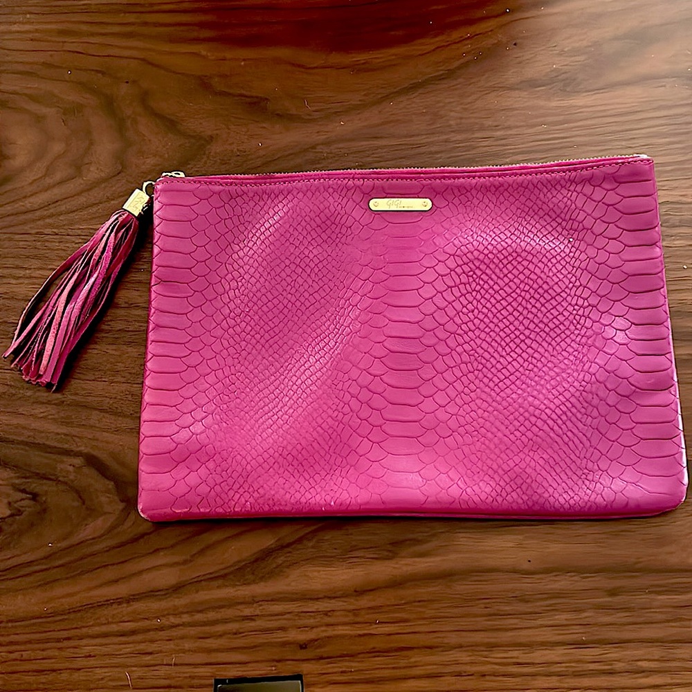 Gigi large clutch purse violet color